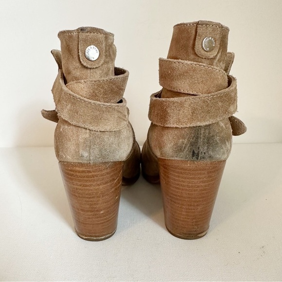 Rag & Bone Harrow Heeled Suede Tan Ankle Bootie - 9 (39) - Picture 9 of 15